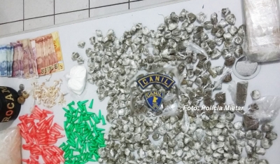 Atrás de assaltantes, Rocam e Canil apreendem drogas na zona oeste