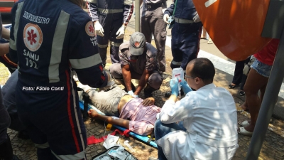 Motociclista fica gravemente ferido em acidente