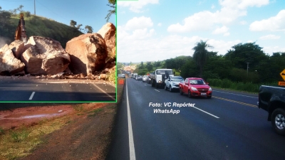 Após retirar pedras e congestionamentos, SP-333 é liberada em Marília