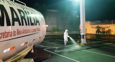 Mais locais são higienizados em Marília em combate ao coronavírus