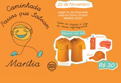 Campanha do Hospital de Barretos terá caminhada em Marília no próximo dia 22