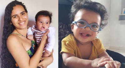 Vídeo com bebê enxergando bem pela primeira vez, com óculos de grau, viraliza na internet