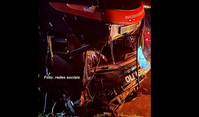 Acidente envolvendo ônibus e caminhão mata guia turístico