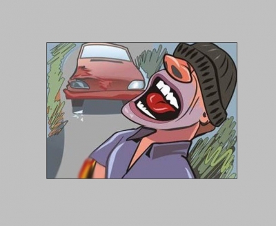 Ladrão atrapalhado se assusta com buzina e deixa cair munição da arma