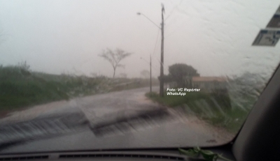 Após dia de calor, chuva e granizo em Marília