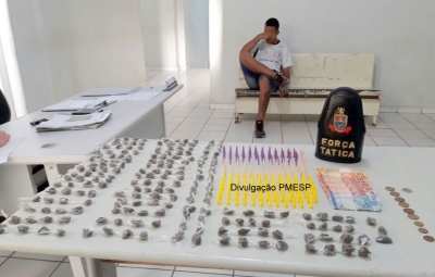 Jovem é preso com grande quantidade de drogas na zona oeste