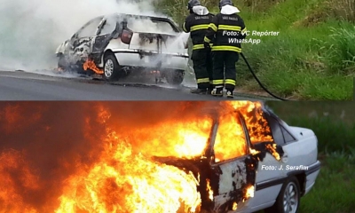 É FOGO! Carros são destruídos por incêndios