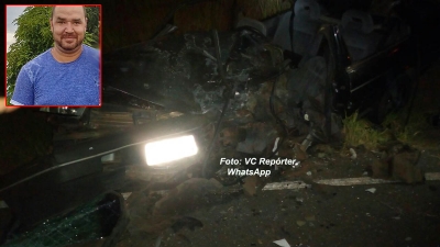 Carros batem de frente em vicinal e motorista morre. Outro envolvido foge 