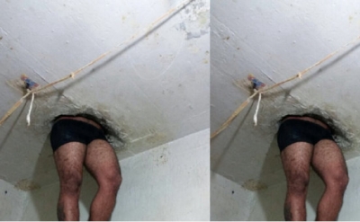 Fuga acaba com detento enroscado no teto de delegacia