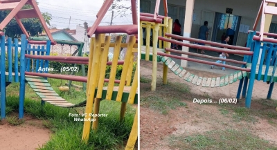 Após reclamações de pais no Visão Notícias, Prefeitura limpa escola na zona norte