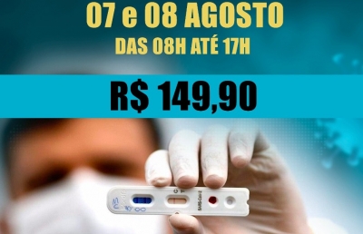 Testes rápidos de Covid-19 serão realizados hoje e amanhã na zona norte