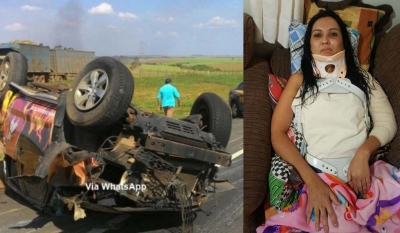 Professora de recupera de grave acidente na BR-153