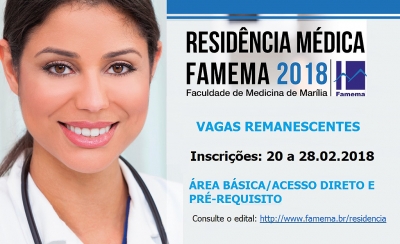 Vagas Remanescentes: Famema divulga novo edital para Residência Médica