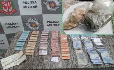 Polícia Militar apreende drogas e muito dinheiro em mochila escolar