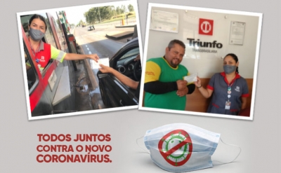 Triunfo Transbrasiliana distribuiu 5 mil máscaras durante o feriado prolongado de Corpus Christi