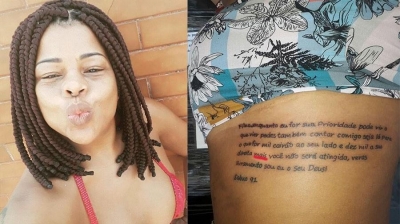 Tati Quebra Barraco faz nova tatuagem, mas erro de português chama atenção