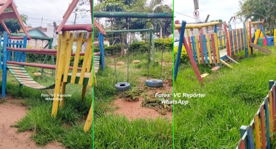 Pais reclamam de mato em escola municipal na zona norte