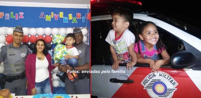 Policiais militares fazem a alegria de criança de 3 anos em Marília 