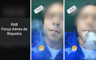 Soldado da Aeronáutica grava vídeo fumando e chama FAB de "Força Aérea da Biqueira" 