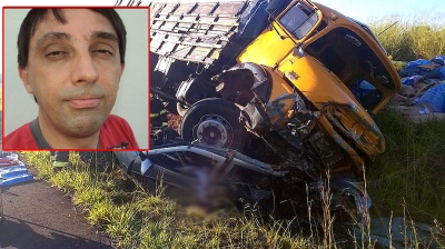 Acidente entre carro e caminhão mata uma pessoa, na região