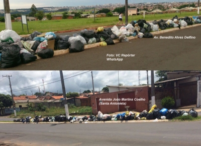 Revoltados, moradores levam lixo acumulado para locais públicos e cobram providências