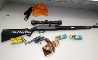Briga em sítio leva PM a apreender mini arsenal na região