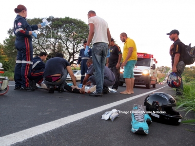 Motociclista fica gravemente ferido na Rodovia do Contorno