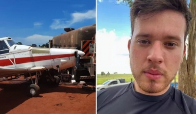 Jovem morre após ser atingido por avião agrícola pilotado pelo pai