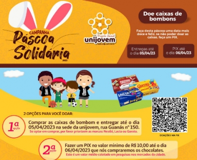 A Páscoa está chegando: Unijovem realiza Campanha Páscoa Solidária