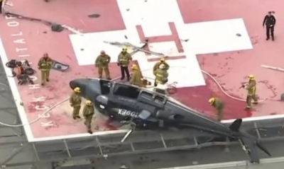 Helicóptero tomba, médico tropeça e coração para transplante cai no chão