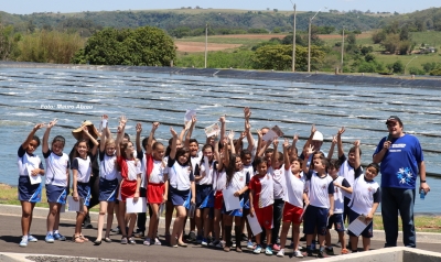 Esgoto: alunos do ensino fundamental visitam a obra da estação de tratamento do Pombo