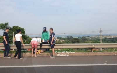 Mais um motociclista sofre acidente no Contorno, em Marília
