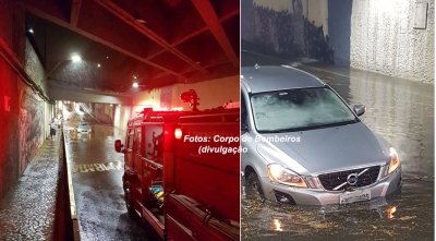 Temporal atinge Marília, causa inundações. Uma casa corre o risco de desabar