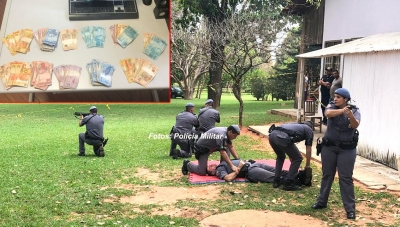 Força Tática faz treinamento na região e apreende dinheiro suspeito