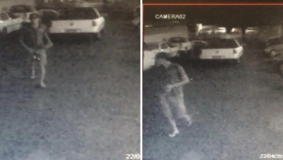 Criminosos invadem duas vezes estacionamento. Veja as imagens