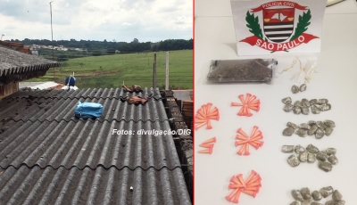 Rapaz joga droga no telhado, mas acaba preso