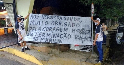 Pandemia: Camisa 12 do Corinthians em Marília faz campanha social