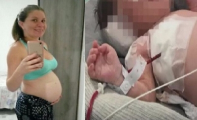 Bebê atingido por bala perdida na barriga da mãe está paraplégico
