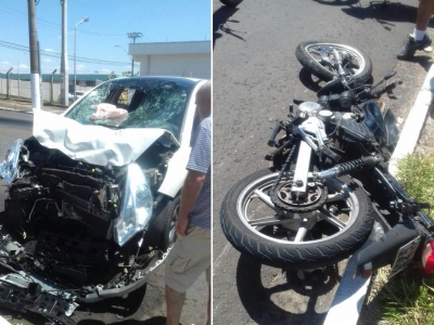 Grave acidente de trânsito deixa duas pessoas feridas