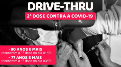 Prefeitura fará vacinação da 2ª dose para idosos nesta segunda-feira (24)