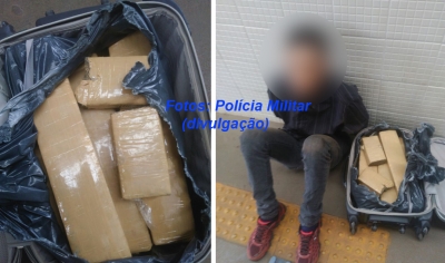 PM de folga prende traficante que iria trazer droga, de ônibus, para região