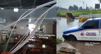 Chuva forte causa estragos em Marília e região