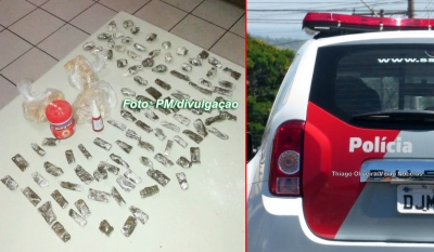 Rapaz foge da Polícia Militar, mas perde toda droga que estava vendendo