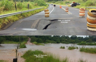 Chuva interdita rodovias. Moradores estão ilhados