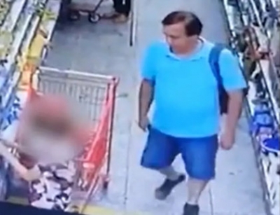 Câmeras de supermercado filmam homem abusando de criança de 9 anos