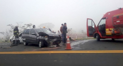 Motorista fica ferido após colisão na SP-294