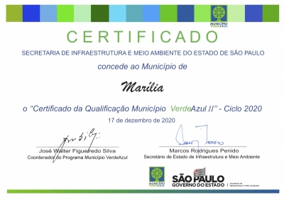 Marília conquista nota máxima no Ranking Ambiental Sustentabilidade no Programa Município Verde