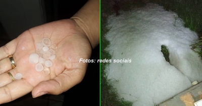 Chuva de granizo assusta moradores na região. Três cidades foram atingidas