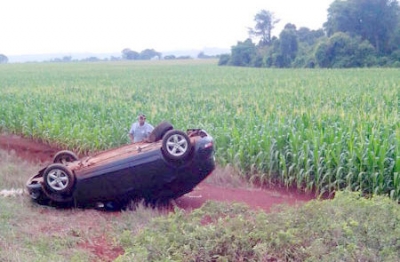 Mulher capota em rodovia ao tentar desviar de cachorro