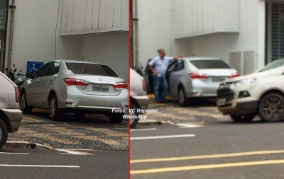 Motorista usa vaga de deficiente mas acaba "preso"